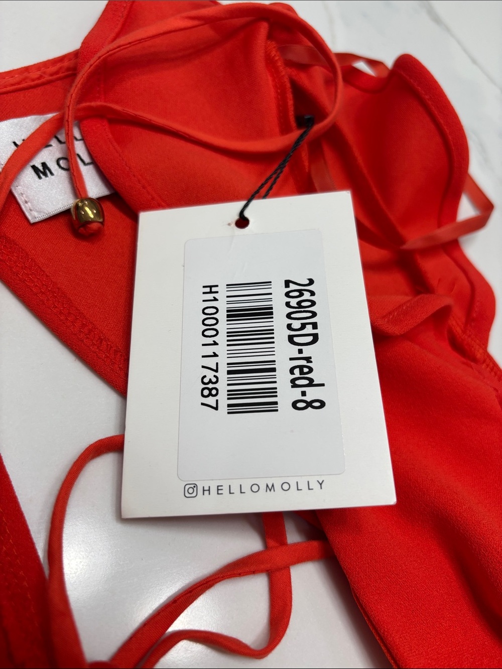 Hello Molly Red Lace-Up Backless Ruffle Hem Mini Dress - Picture 11 of 11